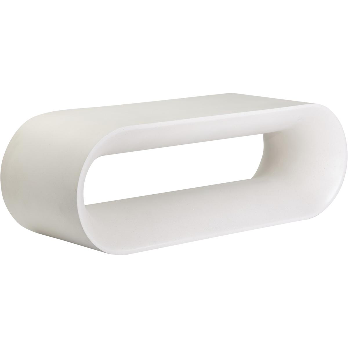 Liyana Industrial Loft White Concrete Outdoor Dining Bench